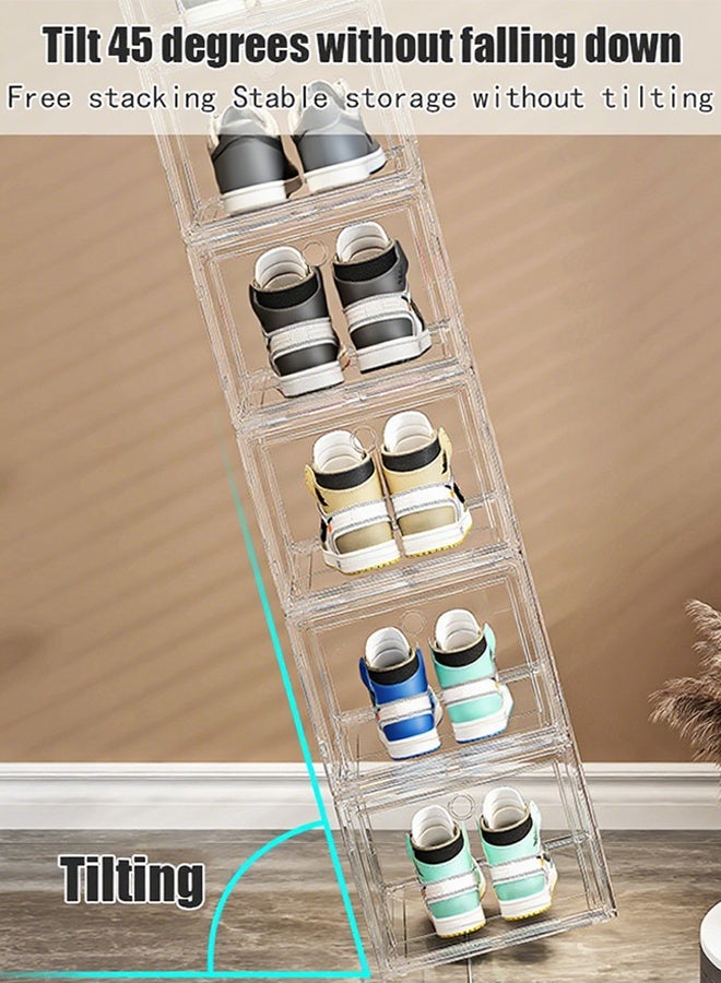 Generic Thickened shoe box, fully transparent magnetic shoe storage box, multi-layer stacked shoe cabinet, plastic shoe rack, large-sized AJ shoe box  - Image 3