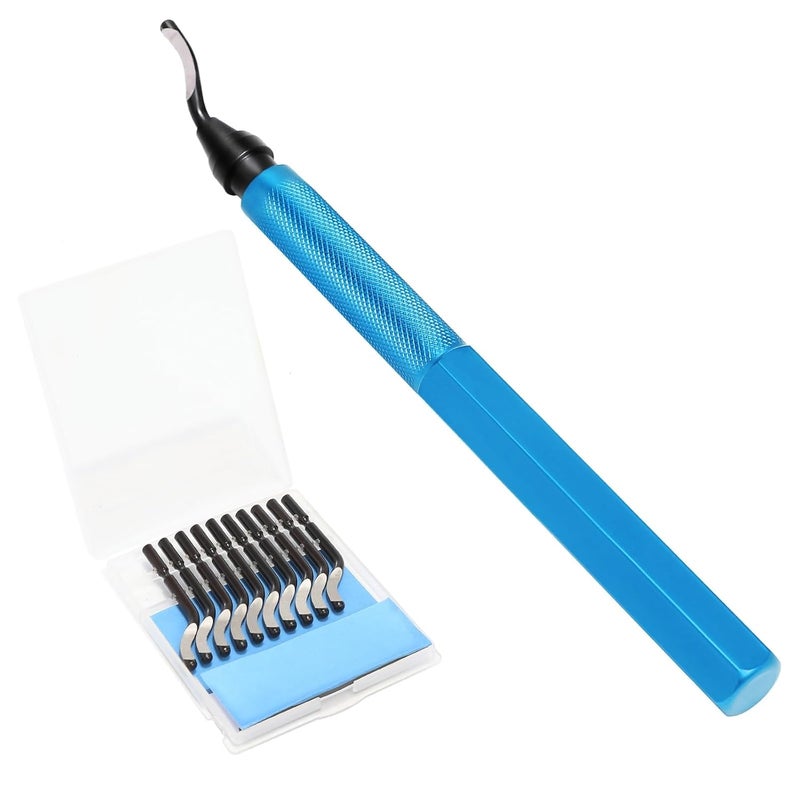 VASTOOLS Deburring Tool Kit/Metal Handle Chamfer Tool 6-1/2“ / for Aluminum, Brass, Plastic Pipes Tube Hole/with Extra 10 HSS Blades … - Image 1