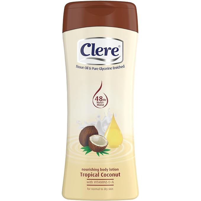 CLERE Hand and Body Lotion, Nourishing Tropical Coconut With Glycerine and Vitamin E & A 400 ml (Pack of 1) - Image 1