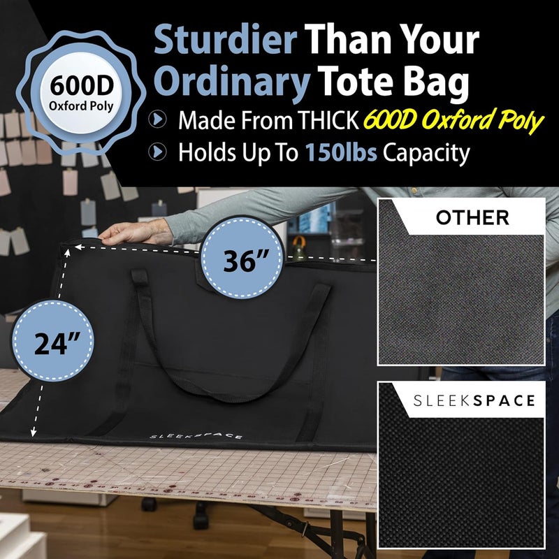 Sleek Space Art Portfolio Case Soft Case Professional Portfolio with Multi Handles for Artwork Storage, Presentation Book Carry Bag, black, 24x36 Zoll, Modern - Image 3
