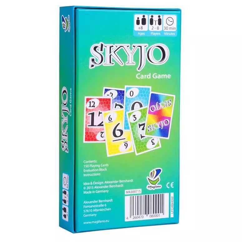 النسخة الإنجليزية من لعبة البطاقات العملية الأكثر مبيعاً سكايجو (Skyjo) لعبة الطاولة سكاي سيتي (Sky City) لعبة بطاقات رحلات عائلية خفيفة (النسخة الأساسية سكايجو سكاي سيتي) - Image 2