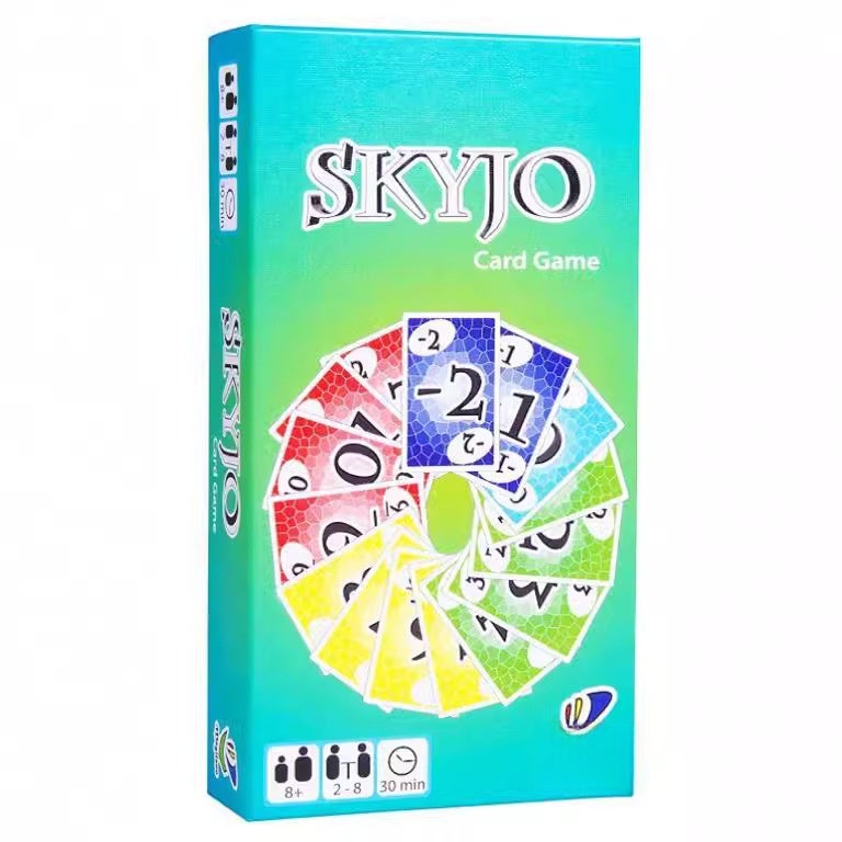 النسخة الإنجليزية من لعبة البطاقات العملية الأكثر مبيعاً سكايجو (Skyjo) لعبة الطاولة سكاي سيتي (Sky City) لعبة بطاقات رحلات عائلية خفيفة (النسخة الأساسية سكايجو سكاي سيتي) - Image 5