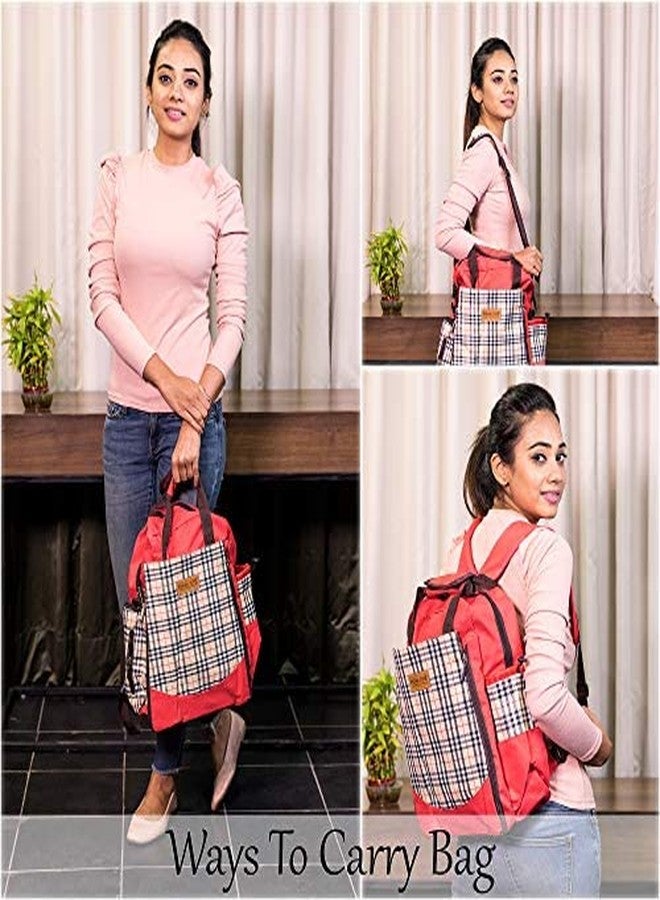 POLKA TOTS Premium Baby Diaper Bags for Mothers | Maternity Waterproof Large Capacity Handbags for Travel I Nappy Tote Backpacks for Mom (Red, Large) - Image 4