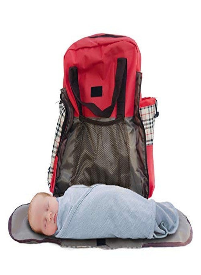 POLKA TOTS Premium Baby Diaper Bags for Mothers | Maternity Waterproof Large Capacity Handbags for Travel I Nappy Tote Backpacks for Mom (Red, Large) - Image 2