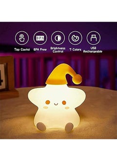 Gonice Night Light for Kids, Baby Night Light Lamp for Kids Room Star Girls Night Light, Silicone Nursery Squishy Soft Rechargeable Color Changing Cute Night Light, Star Birthday Gift  - Image 2