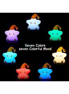 Gonice Night Light for Kids, Baby Night Light Lamp for Kids Room Star Girls Night Light, Silicone Nursery Squishy Soft Rechargeable Color Changing Cute Night Light, Star Birthday Gift  - Image 4