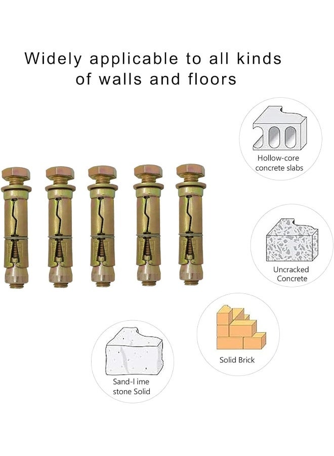 Biella™ Pack Of 5 Screw Bolts Hex Nut Expansion Bolt Sleeve Anchors Heavy Duty Wall Plug For Wall Anchor Caverty Wall Fixings (16mm) - Image 3