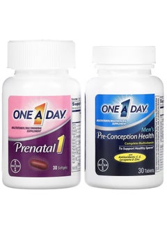 ONE A DAY Pre-Pregnancy Couple's Pack, Women's Prenatal 1 & Men's Pre-Conception Health, (30 Softgels + 30 Tablets)  - Image 3