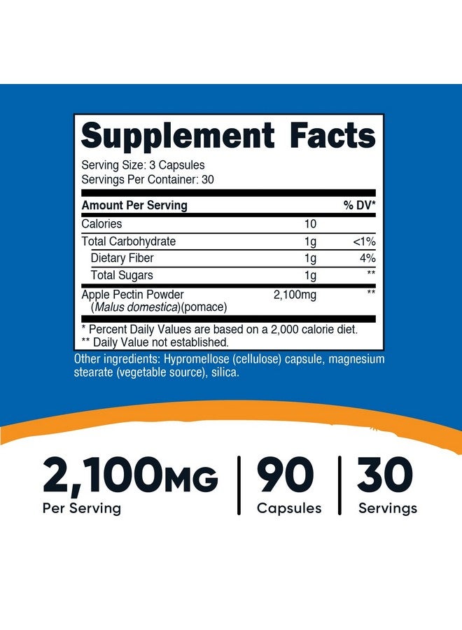 Nutricost Apple Pectin Capsules 2,100mg Per Serving, 90 Capsules - Gluten-Free, 30 Servings - Image 2