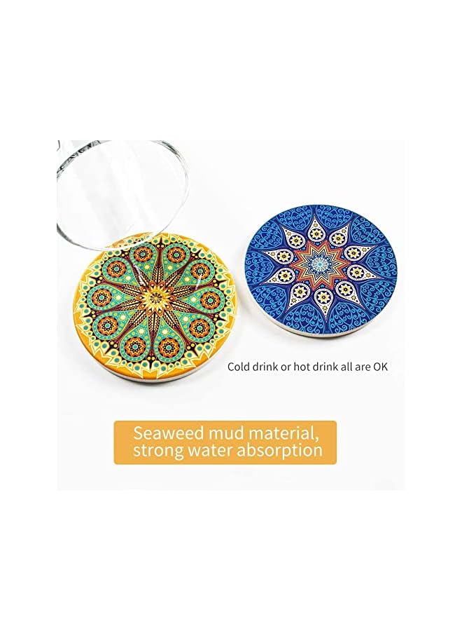 The Bros Drink Coasters Absorbent Ceramic Coasters With Cork Base,Prevent Furniture From Dirty And Scratched (Multicolor) - Image 5