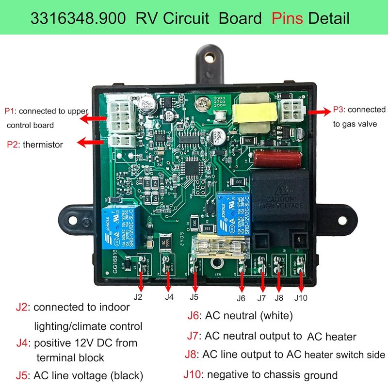 Bxmgr 2025 NEW 3316348.900 RV Fridge Control Board for Dometic Models - Image 3