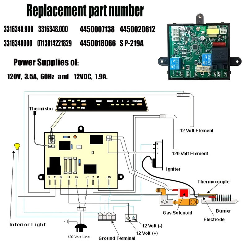 Bxmgr 2025 NEW 3316348.900 RV Fridge Control Board for Dometic Models - Image 4