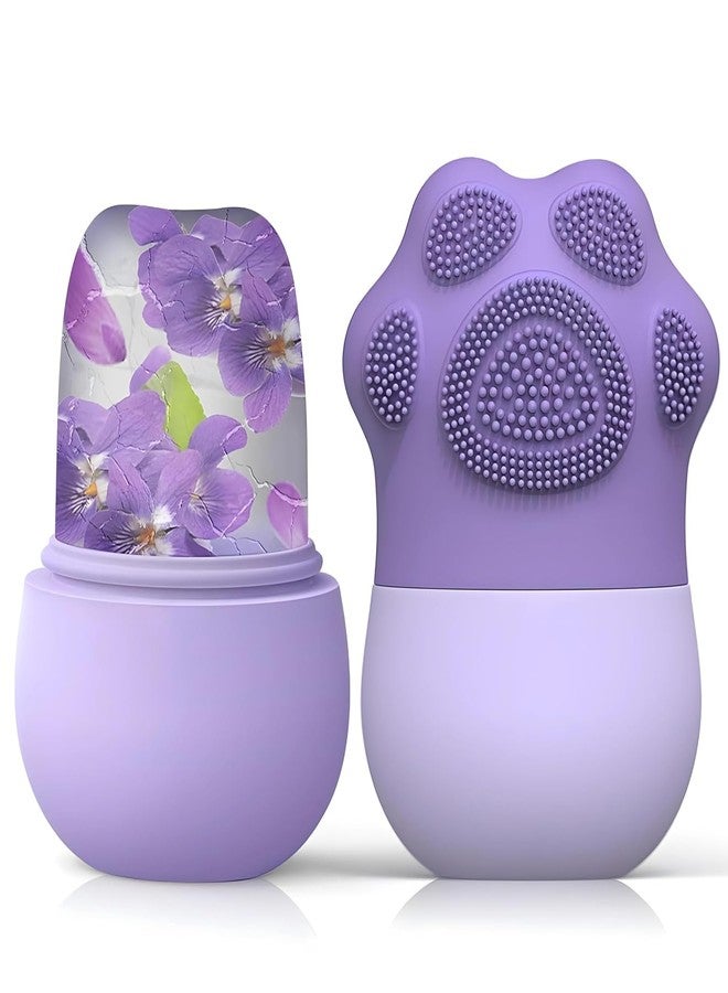 Episkey Ice Roller With Scrubber For Face Eyes and Neck To Brighten Skin & Enhance Your Natural Glow/Reusable Facial Treatment to Tighten & Tone Skin & De-Puff The Eye Area (PURPLE-PRIMIUM) - Image 1