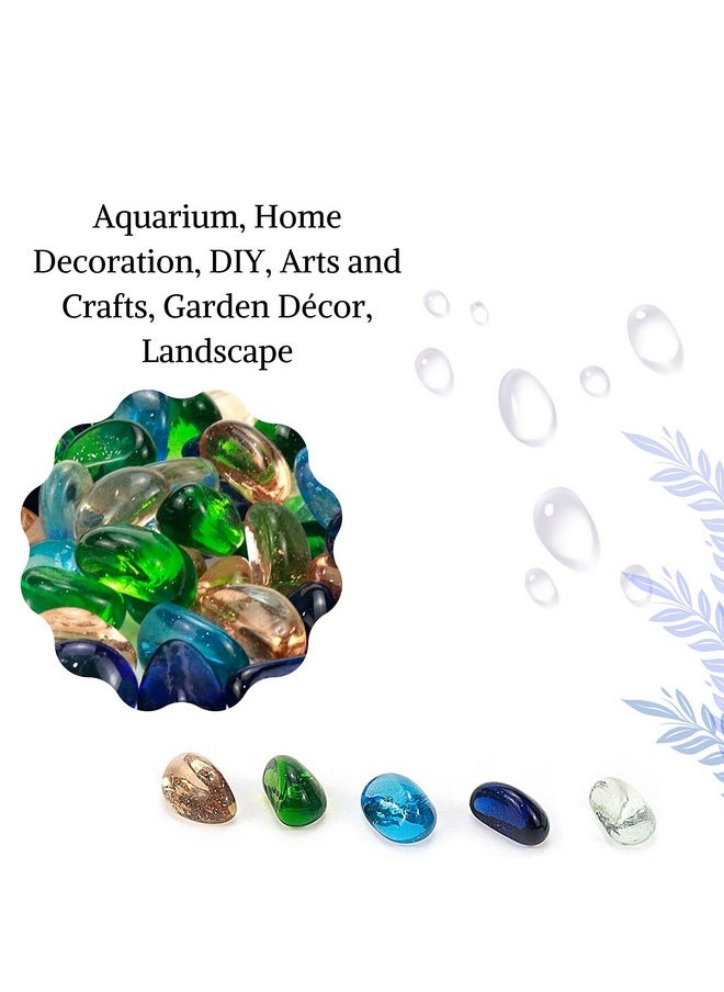 Generic - Multicolored Glossy Marbles (Cashew Crystal Stones, 2Kg) (1.5Cm - 3Cm) Decorative Stone, Party Table Scatter, Pebbles For Vase Fillers, Weddings, Decoration & Beads For Aquarium - Image 1