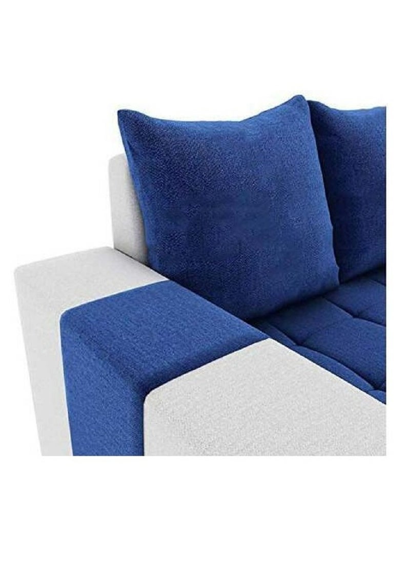 Ripple FURNITURE Simple Leisure Fashion Fabric Combination Living Room Sofa Set  L Shape 5 Seater Blue 95X30X28  - Image 2