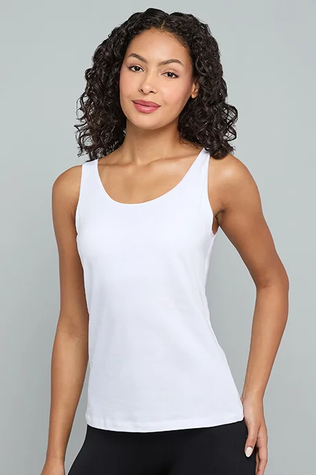 أر أند بي Solid Tank Top with Moulded Cup
