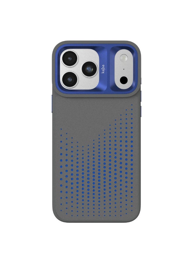 Kajsa iPhone 17 Pro Max Laser Cut Protective Case – Splendid Series (Gray Blue Color)