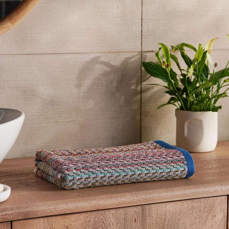 Pan Home Cascade Stripe Bath Towel - Blue