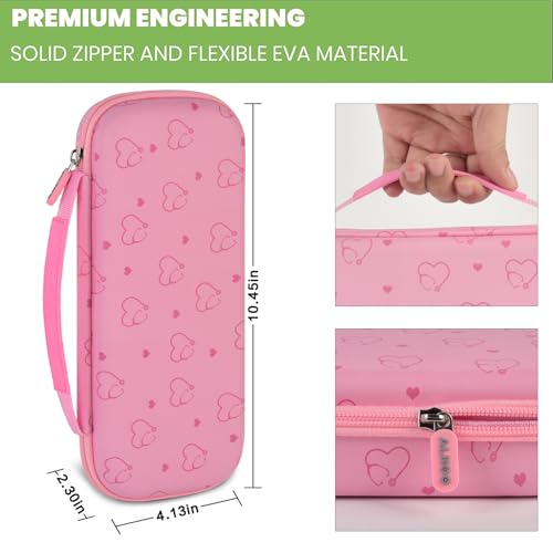 ALKOO Stethoscope Case Compatible with 3M Littmann Classic III Monitoring/Lightweight II S.E/Cardiology IV Diagnostic/MDF Acoustica Stethoscopes, Extra Pocket for Doctor & Nurse Accessories (Pink) - Image 4