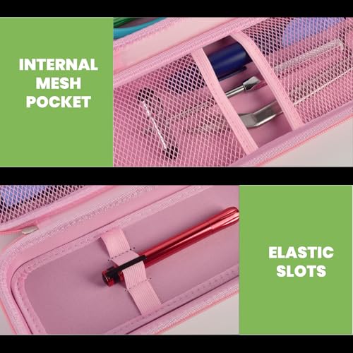 ALKOO Stethoscope Case Compatible with 3M Littmann Classic III Monitoring/Lightweight II S.E/Cardiology IV Diagnostic/MDF Acoustica Stethoscopes, Extra Pocket for Doctor & Nurse Accessories (Pink) - Image 3