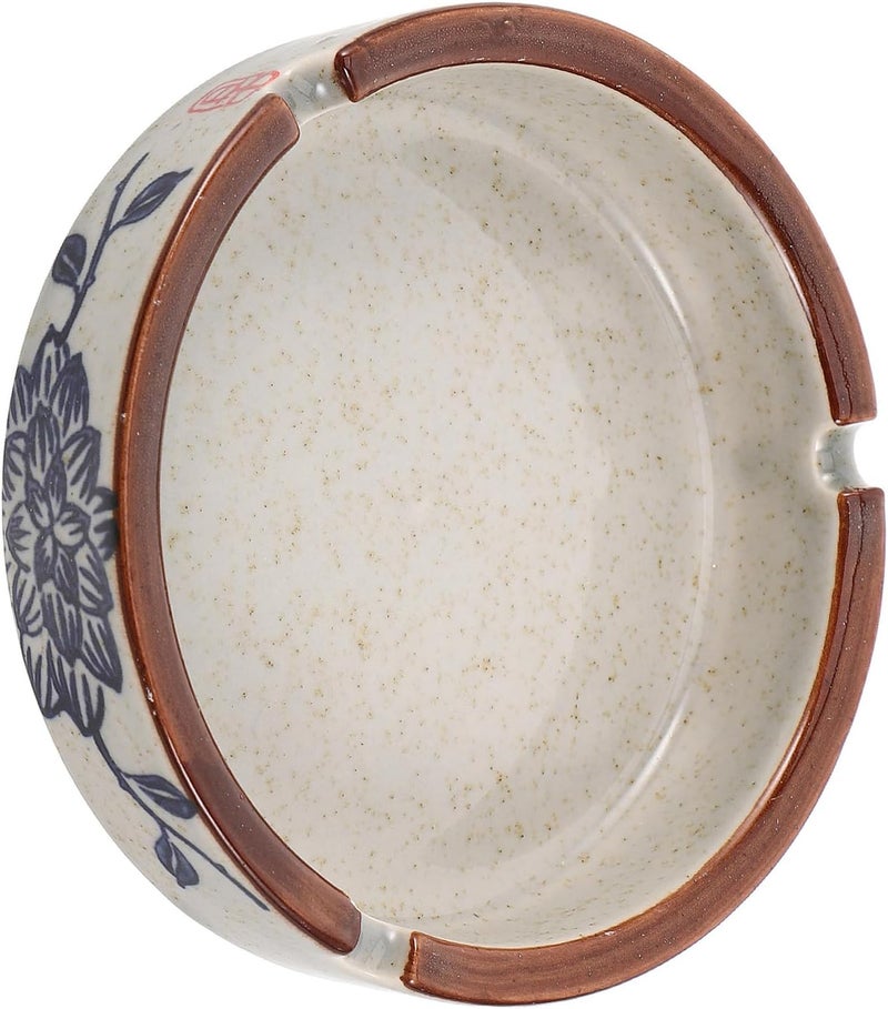 Porcelain Ashtray Windproof Ceramic Smoking Tray with Large Capacity for Indoor Office and Outdoor Patio Use, Decorative Desktop Ash Holder - Image 1