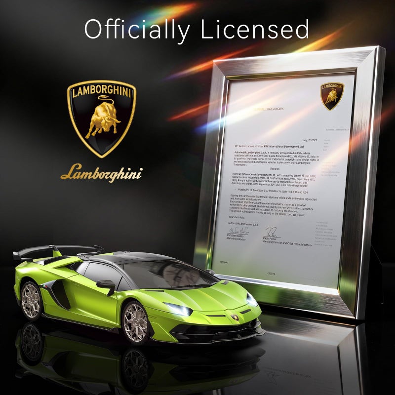 AEROQUEST Lamborghini Remote Control Car, 1:24 Scale Electric Sport Racing Hobby Toy Car Lamborghini Model Vehicle for Boys Girls Birthday Gifts, Green - Image 2