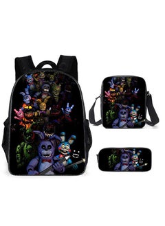 Generic Toy bear backpack, large capacity backpack for primary and secondary school students, anime cartoon backpack, shoulder bag, pencil case, three piece set 