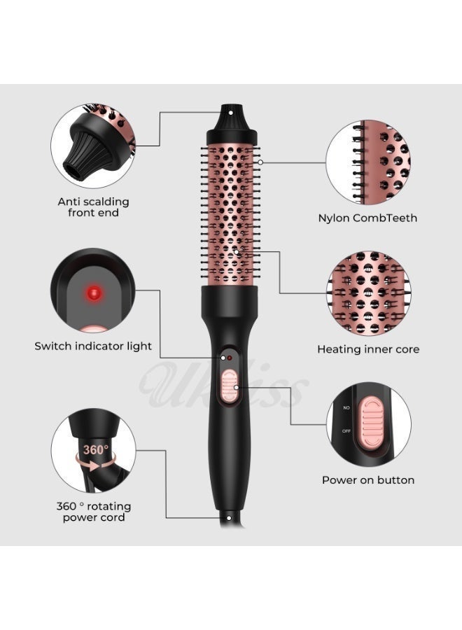 UKLISS 32mm Thermal Brush, Heated Round Brush for Instant Root Volume & Silk Smooth Curls, 200°C Double PTC Fast Heating Hot Styling Brush, Dual Voltage 100-240V, Ceramic Anti-Frizz Styler - Image 3