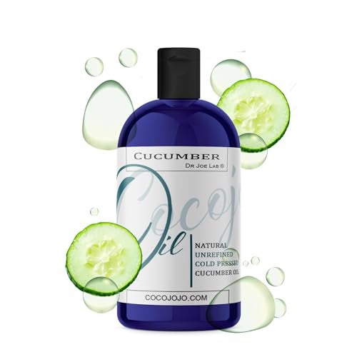 Dr Joe Lab Cucumber Seed Oil Pure Unrefined Cold Pressed Undiluted NonGMO Virgin Carrier Oil for Skin Hair Nails Body Face Beard 16 Ounces Nourishing Hydrating Moisturizing Bulk