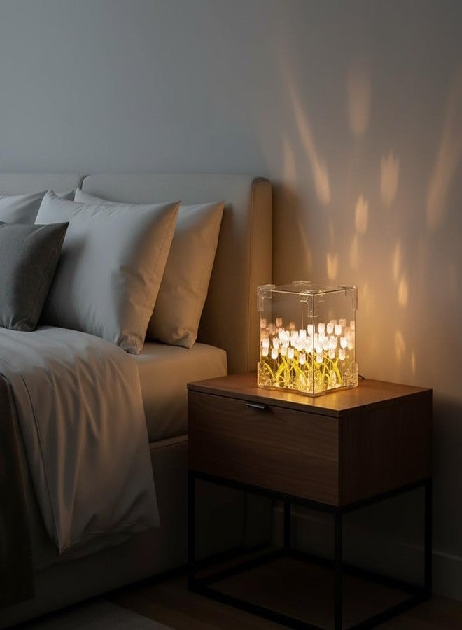 Oblivion Cube Tulip Night Lamp | LED Decorative Night Lamp for Bedroom, Living Room, Office – Multicolor (1 Set) - Image 5
