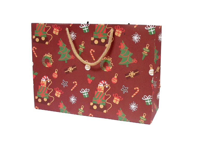 Skywalk Gift Bags - Small Paper Bags for Return Gifts - Party Favor Goodie Bags, Small Carry Bags Size 10x4x7 Inchesfor Gifting, Paper Gift Covers- Paper Bags (Pack of 5,Christmas Tree) - Image 3