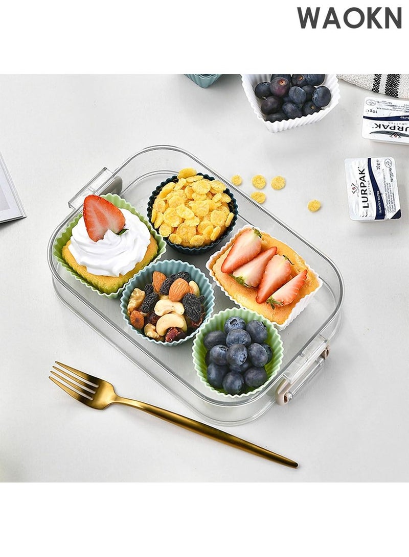 WAOKN 24Pcs Reusable Silicone Muffin Cases - Non-Stick Baking Cups for Muffins, Cupcakes & Desserts - Dishwasher & Oven Safe BPA-Free Silicone Bakeware (-40°F to 450°F) - Vibrant Multicolor Baking Molds for Easy Release & Party Decor - Image 4