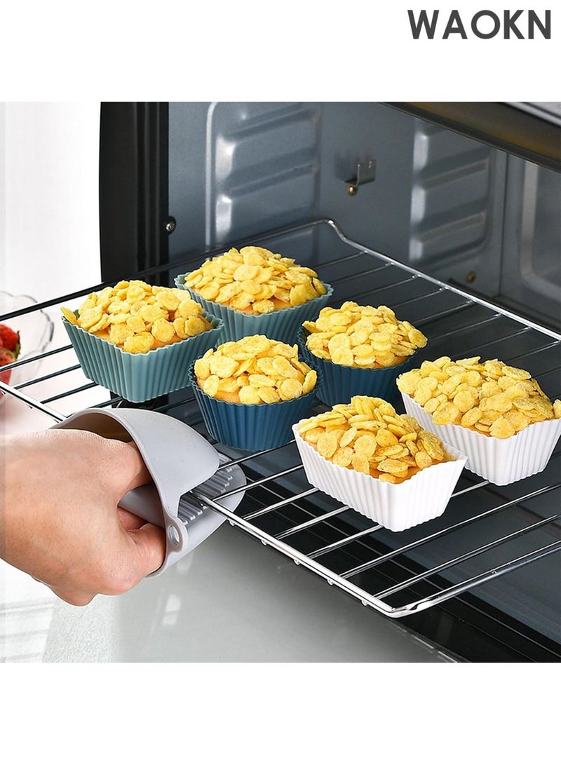 WAOKN 24Pcs Reusable Silicone Muffin Cases - Non-Stick Baking Cups for Muffins, Cupcakes & Desserts - Dishwasher & Oven Safe BPA-Free Silicone Bakeware (-40°F to 450°F) - Vibrant Multicolor Baking Molds for Easy Release & Party Decor - Image 3