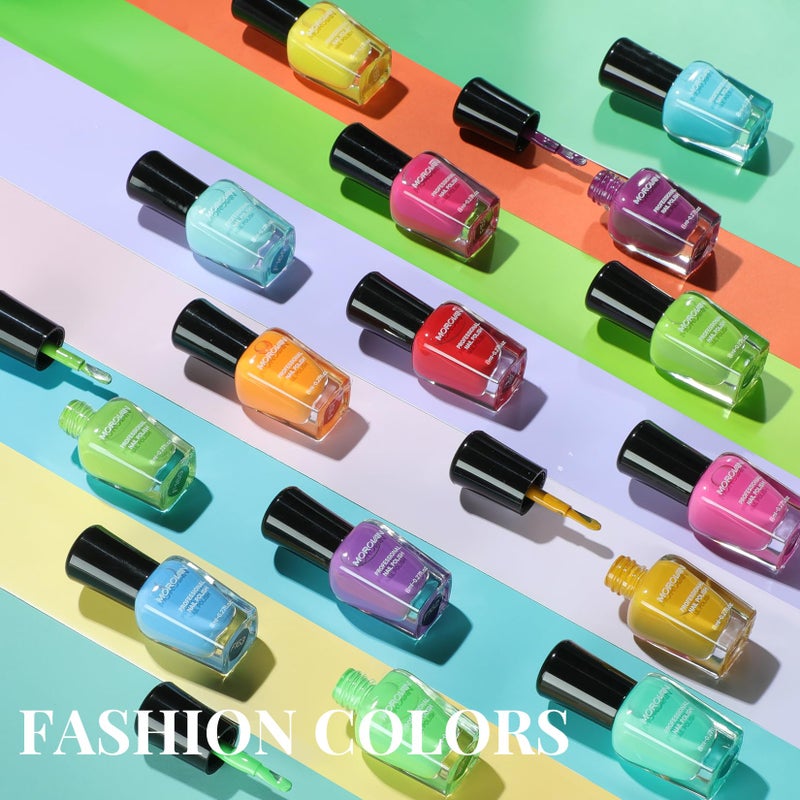 Morovan 15 Bright Color 0.27oz Air Quick Dry Nail Polish Gift Set for Women - Image 5