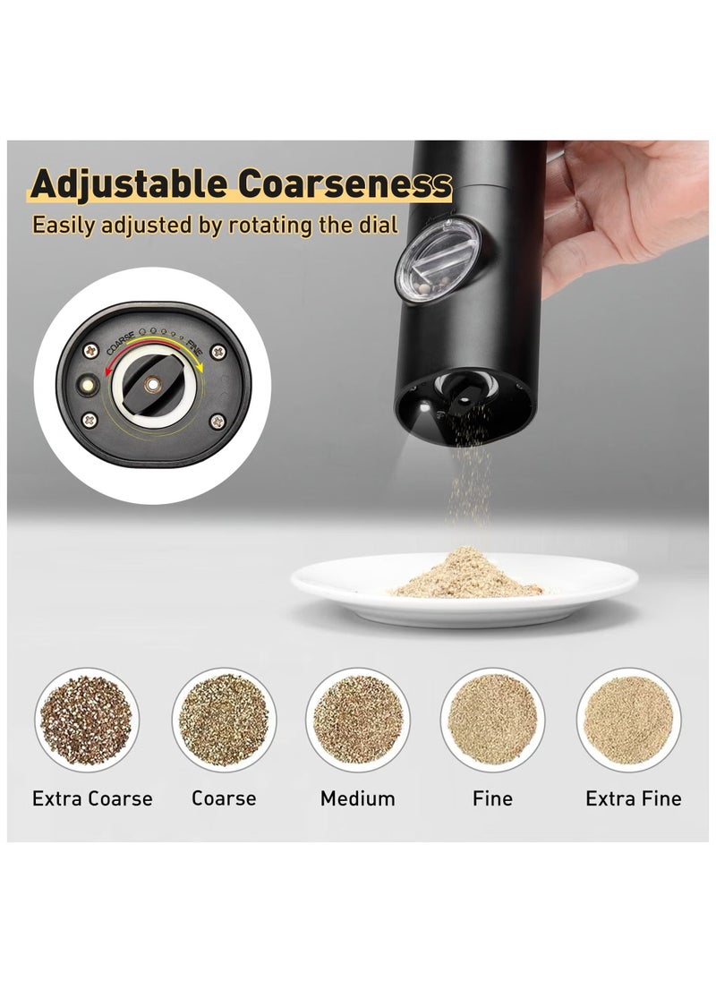 Bukela Electric Pepper Grinder or Salt Mill, Battery Powered Automatic Pepper Mill, Ceramic Grinder with Adjustable Coarseness,and Salt Mill Refillable, One Hand  - Image 3