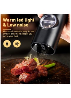 Bukela Electric Pepper Grinder or Salt Mill, Battery Powered Automatic Pepper Mill, Ceramic Grinder with Adjustable Coarseness,and Salt Mill Refillable, One Hand  - Image 4