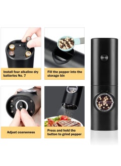 Bukela Electric Pepper Grinder or Salt Mill, Battery Powered Automatic Pepper Mill, Ceramic Grinder with Adjustable Coarseness,and Salt Mill Refillable, One Hand  - Image 5