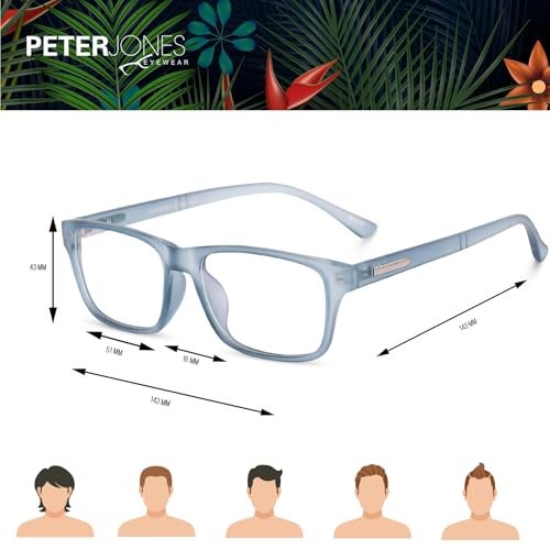 Peter Jones Blue Rectangular Unisex Anti Glare Computer/Gaming Glasses (6052BL) - Image 4