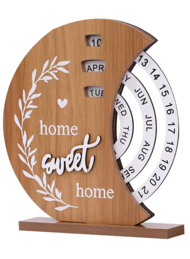 Home Wooden Eid Mubarak Calendar Moon Shaped Eid Calendar Ramadan Home Decor Islamic Kareem Party Decoration - Image 1