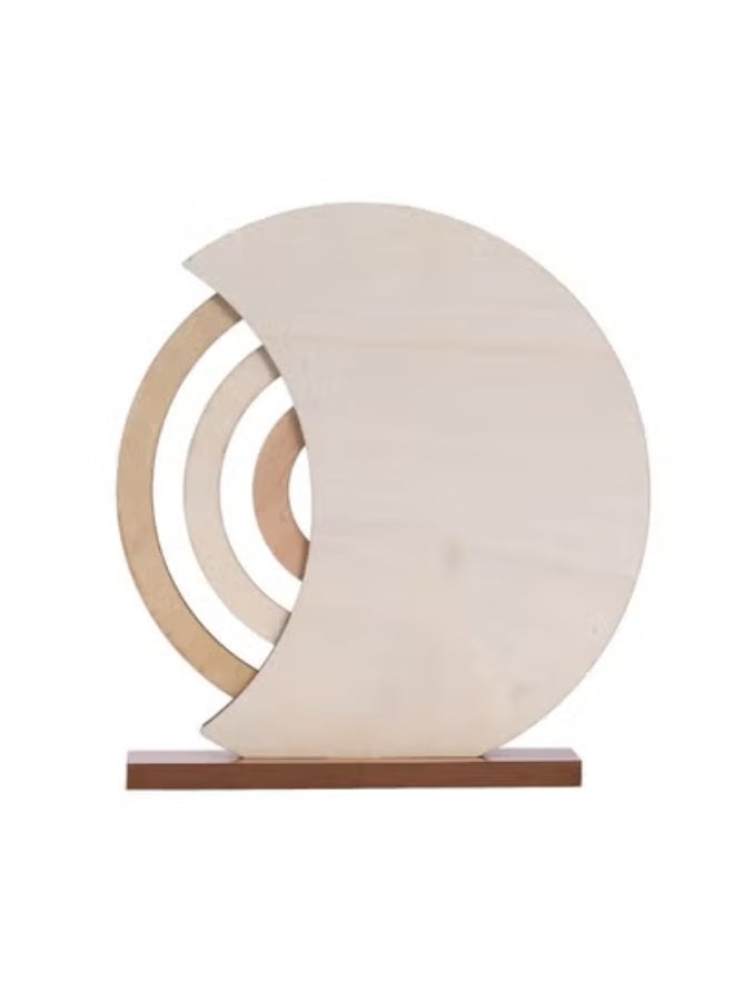 Home Wooden Eid Mubarak Calendar Moon Shaped Eid Calendar Ramadan Home Decor Islamic Kareem Party Decoration - Image 3