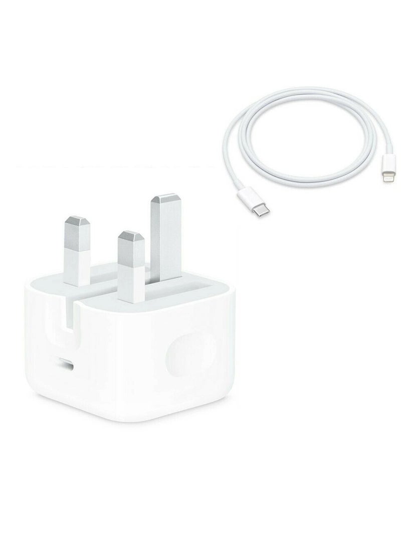 20W PD Changer USB-C Power Adapter With 1m Type-C To Lightning Cable White