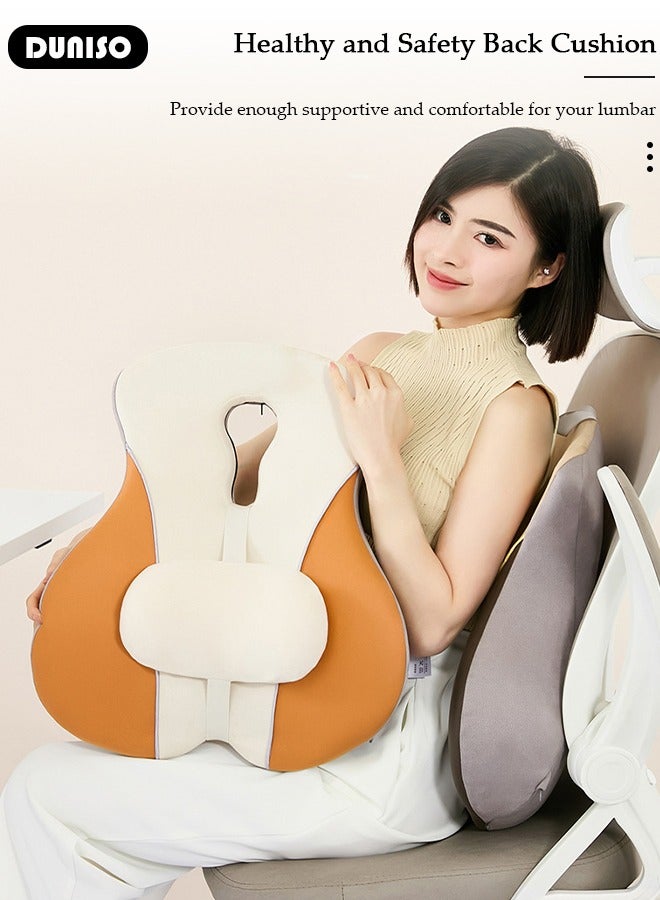 DUNISO Adjustable Lumbar Support Pillow, Improve Lower Back Pain Relief and Sitting Posture, Adjustable Slider, Ergonomic Memory Foam Back Cushion for Long Sitting, Back Support Pillow for Office Chair Car Plane - Image 4