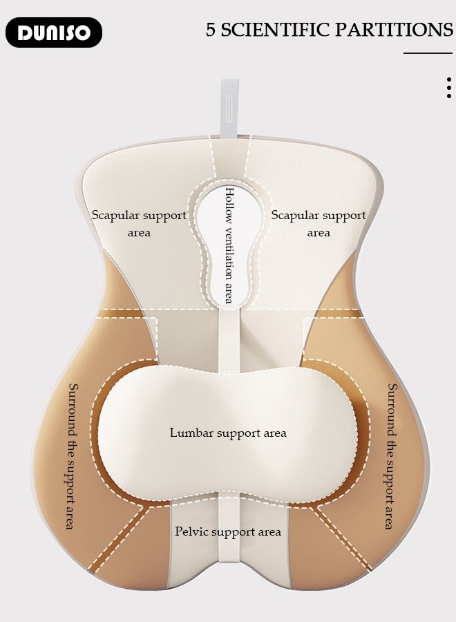 DUNISO Adjustable Lumbar Support Pillow, Improve Lower Back Pain Relief and Sitting Posture, Adjustable Slider, Ergonomic Memory Foam Back Cushion for Long Sitting, Back Support Pillow for Office Chair Car Plane - Image 5