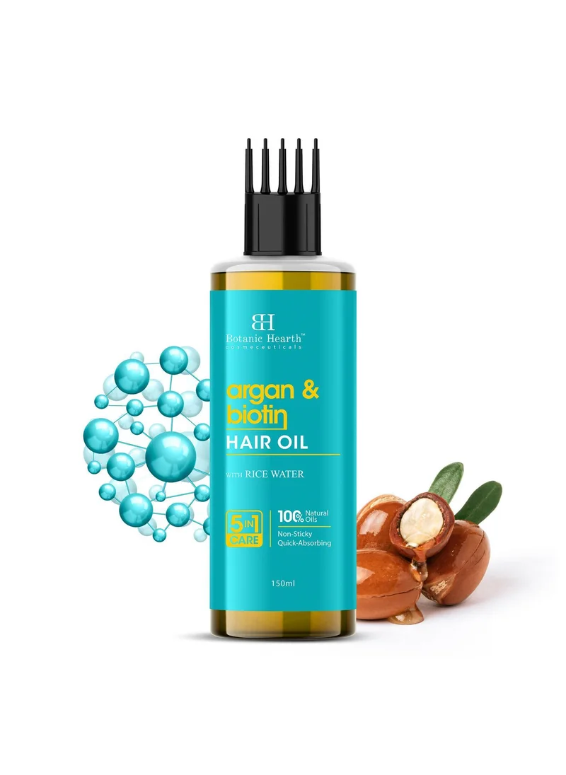 Botanic Hearth Botanic Hearth Argan & Biotin Hair Oil – 150ml – Deeply Moisturizes & Strengthens Hair, Boosts Volume, Promotes Healthy Hair Growth with Argan Oil & Biotin, Cruelty-Free & Paraben-Free