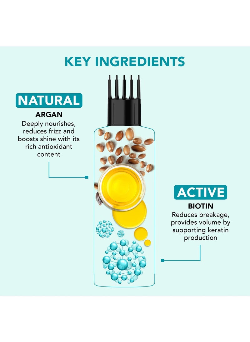Botanic Hearth Botanic Hearth Argan & Biotin Hair Oil – 150ml – Deeply Moisturizes & Strengthens Hair, Boosts Volume, Promotes Healthy Hair Growth with Argan Oil & Biotin, Cruelty-Free & Paraben-Free  - Image 3