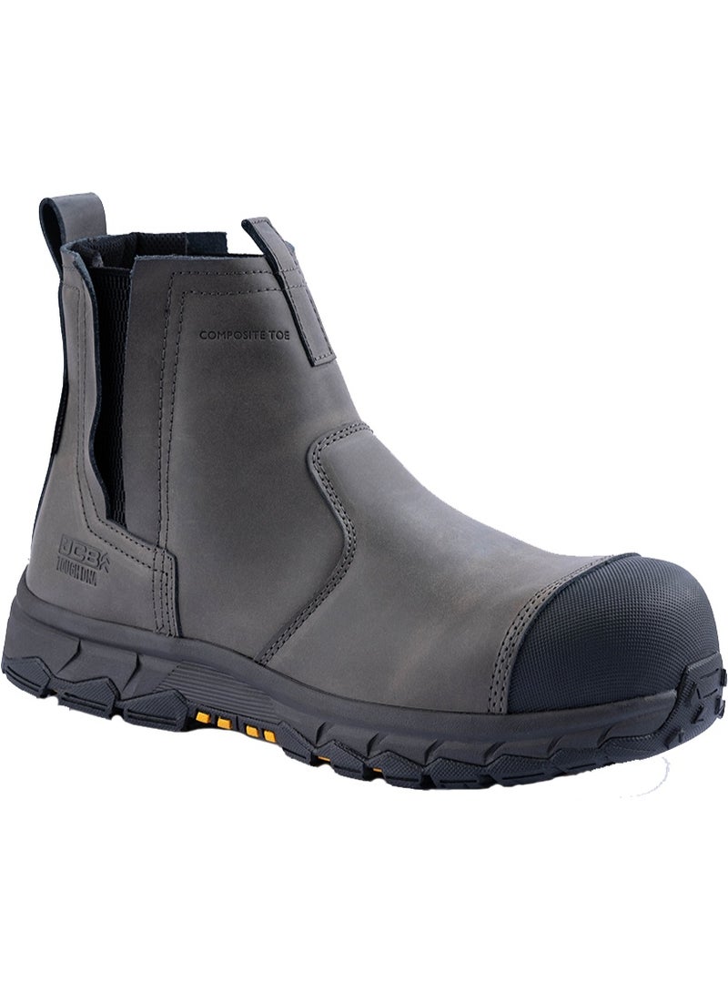 JCB Pull On 6" Safety Boots for Men JCB-008B | Composite Toe – Waterproof, Puncture, Oil, Heat & Slip Resistant | ASTM F2413-18 Certified, EH – Dark Grey - Image 1