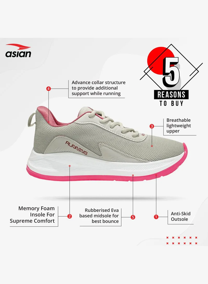 Asian Light Grey Mauve Sneakers for Women and Girls