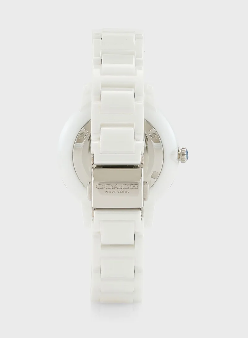 COACH White Ceramic Analog Watch