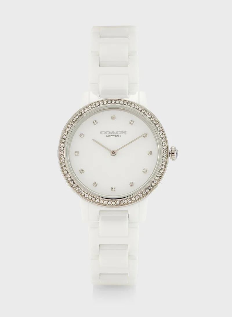 COACH White Ceramic Analog Watch