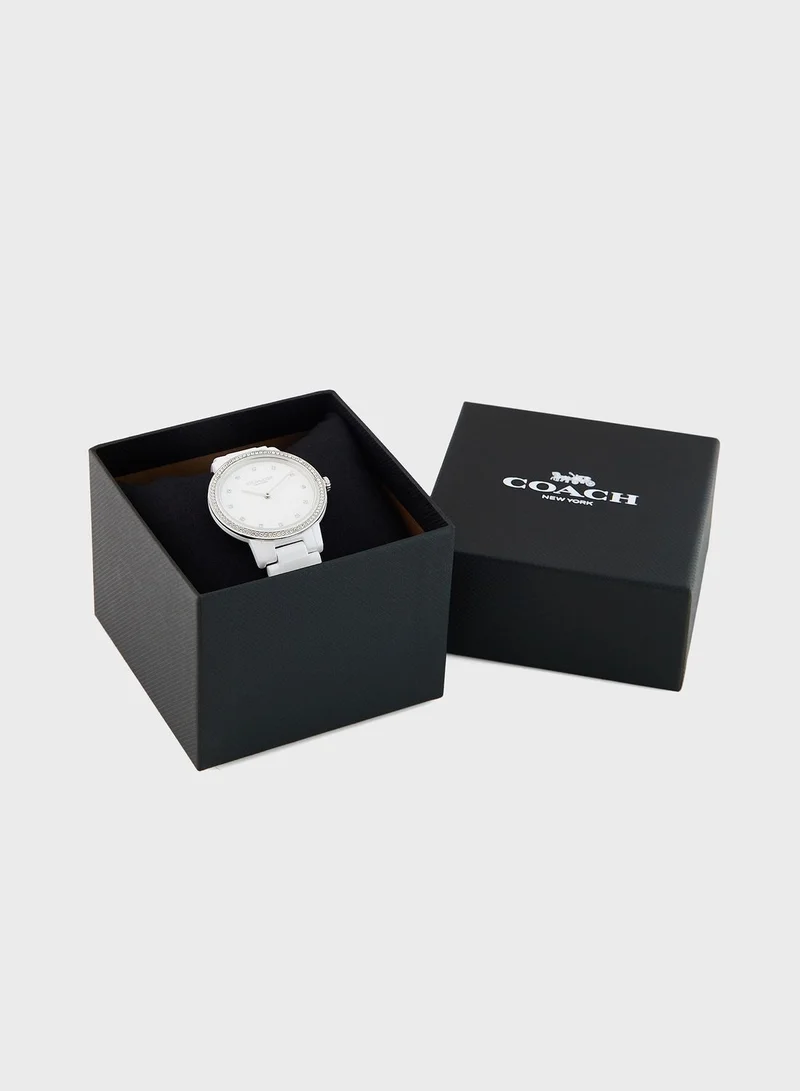 COACH White Ceramic Analog Watch